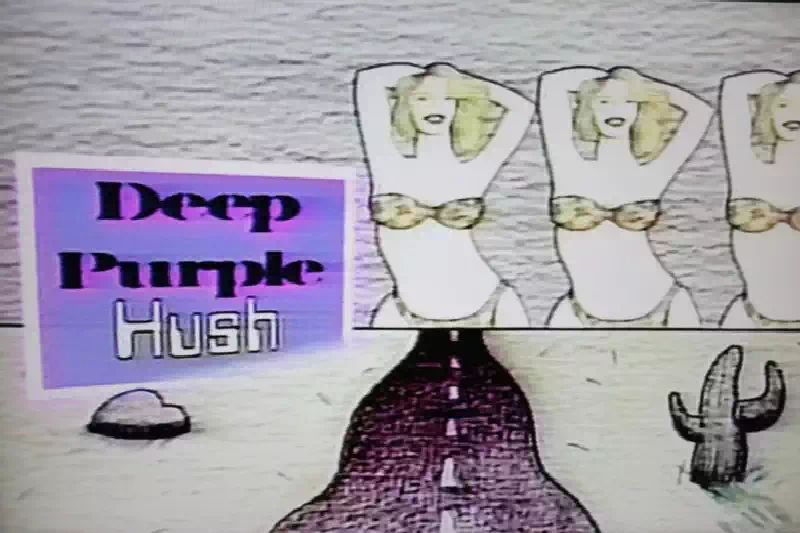 Заставка видеоклипа Deep Purple Hush который был записан на VHS видеокассету в 1988 году